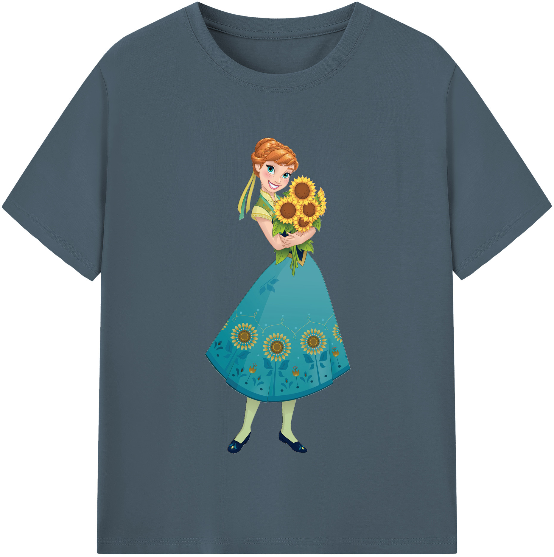 （画像用） アナと雪の女王 アンナ エルサ Frozen Anna Elsa 綿100％半袖Tシャツ（フロントプリント）